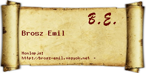 Brosz Emil névjegykártya