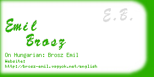 emil brosz business card